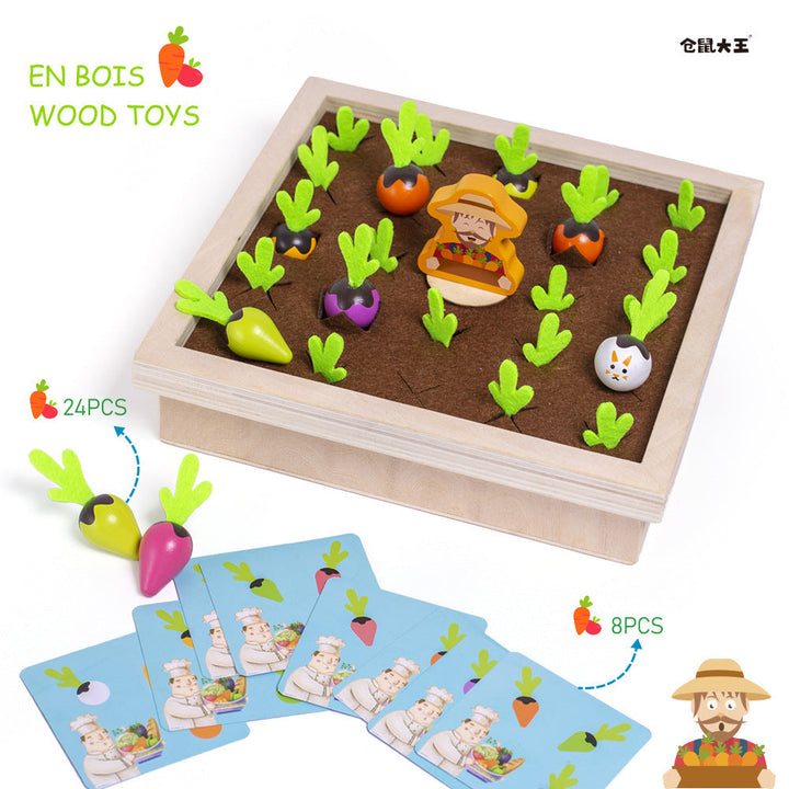 Wooden Vegetable Memory Game for Screen-Free Learning