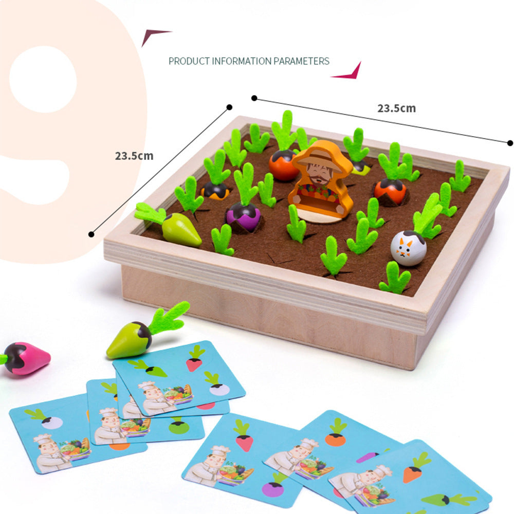 Wooden Vegetable Memory Game for Screen-Free Learning
