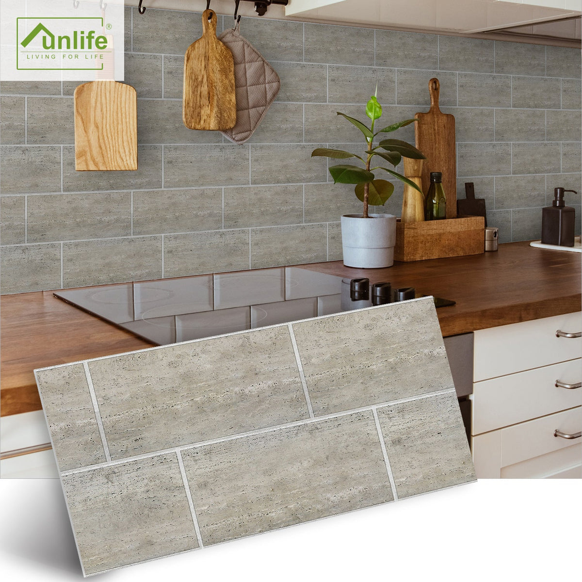 Faux Brick Peel-and-Stick Wall Panels for Kitchen & Bath