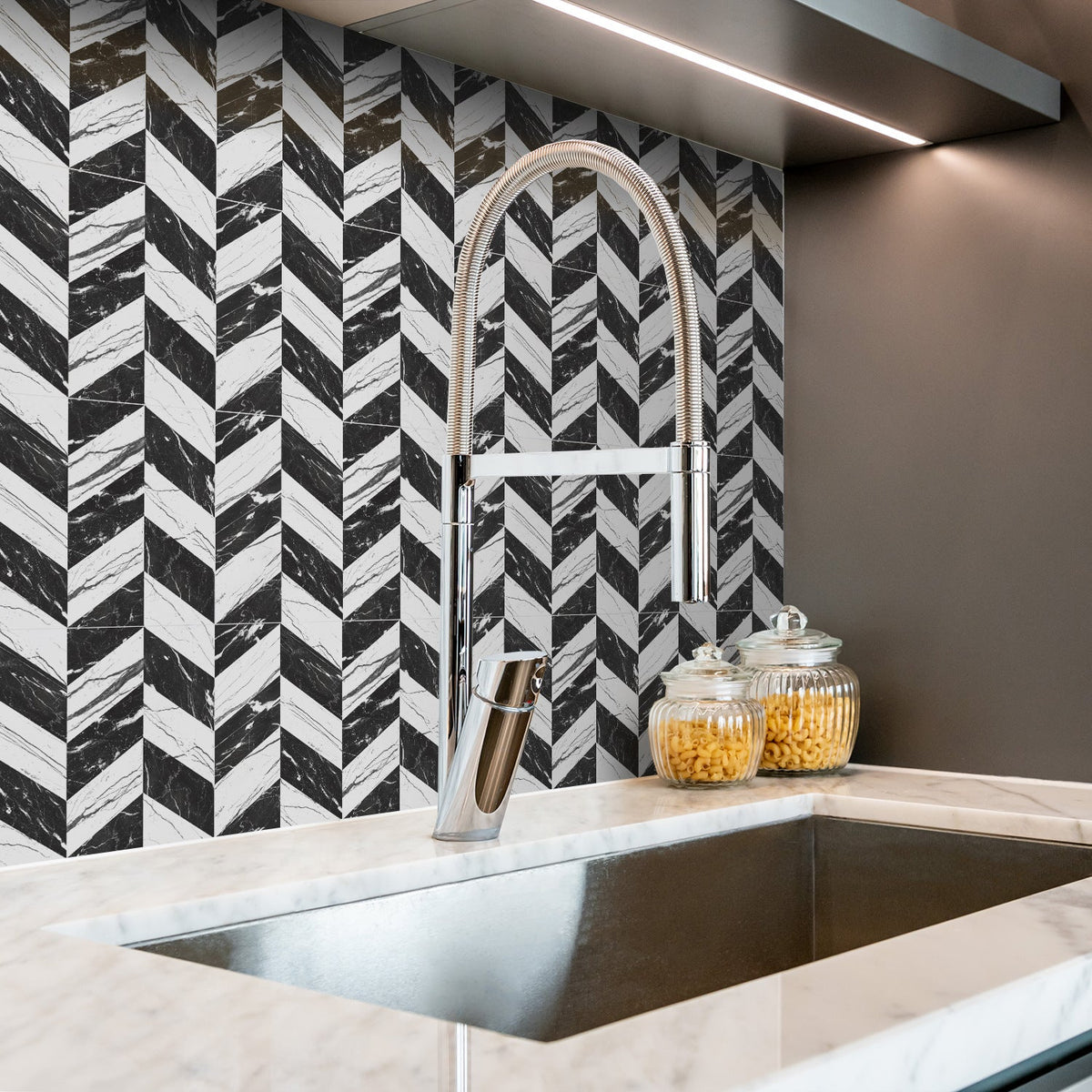 Marble-Look PVC Backsplash Stickers for Easy Makeovers