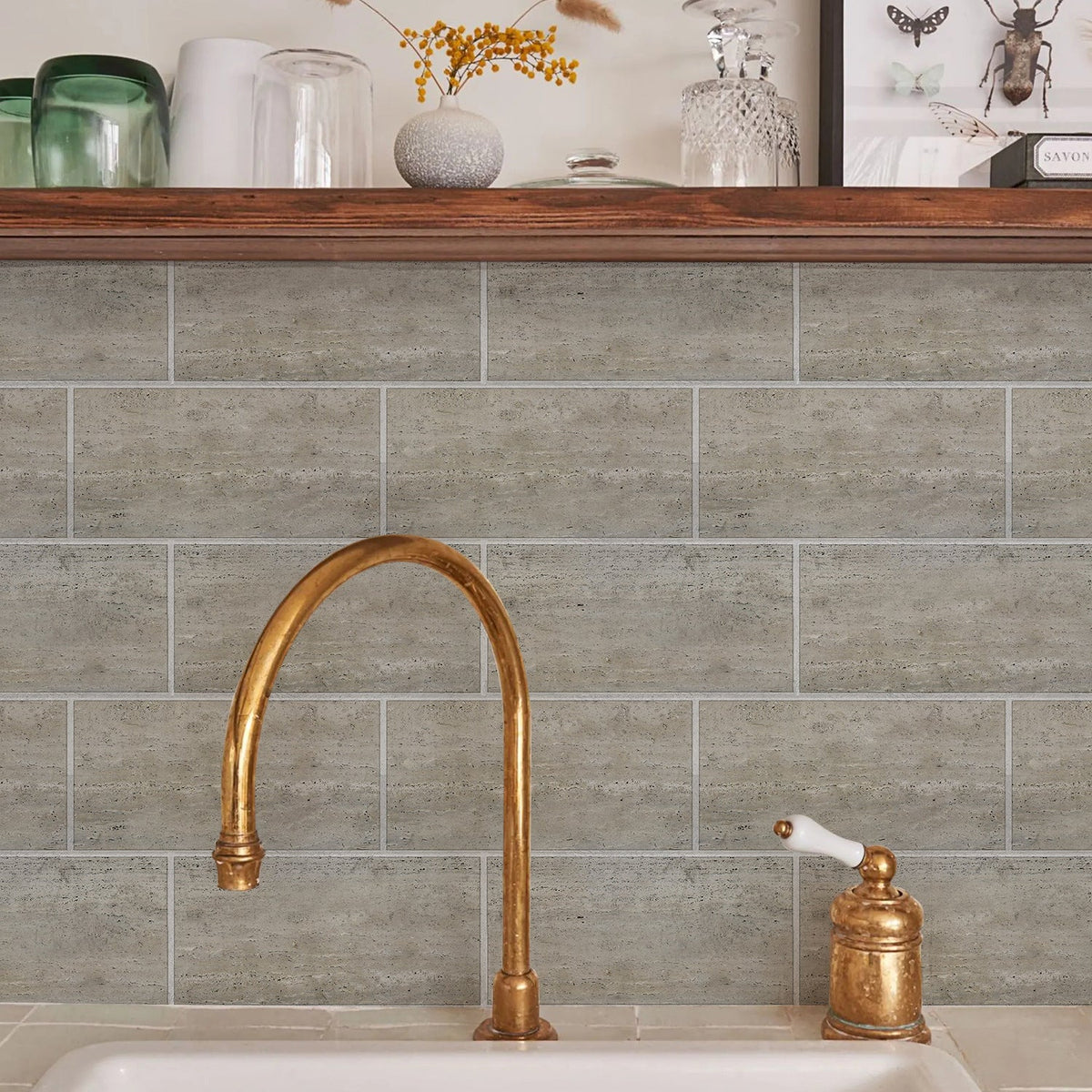 Faux Brick Peel-and-Stick Wall Panels for Kitchen & Bath