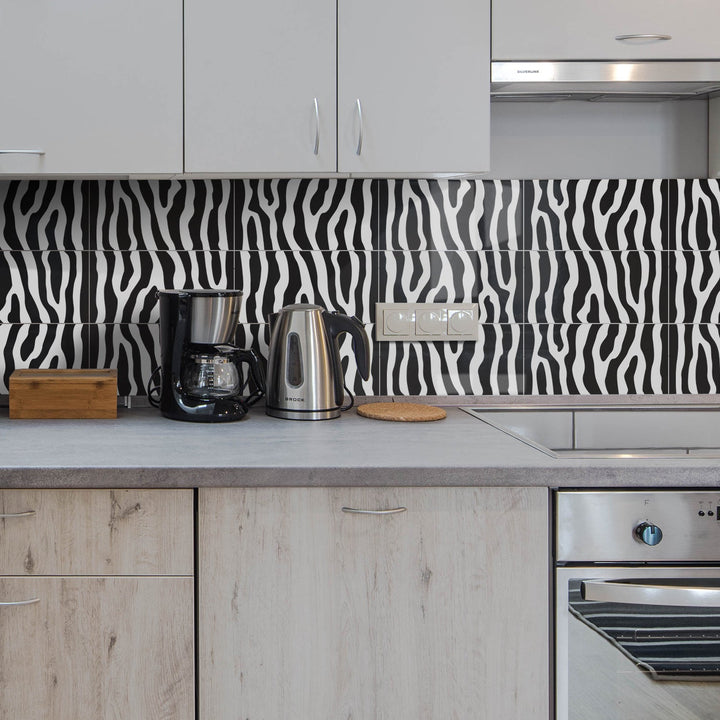 Zebra Brick Wall Stickers for Dramatic Backsplash Makeovers