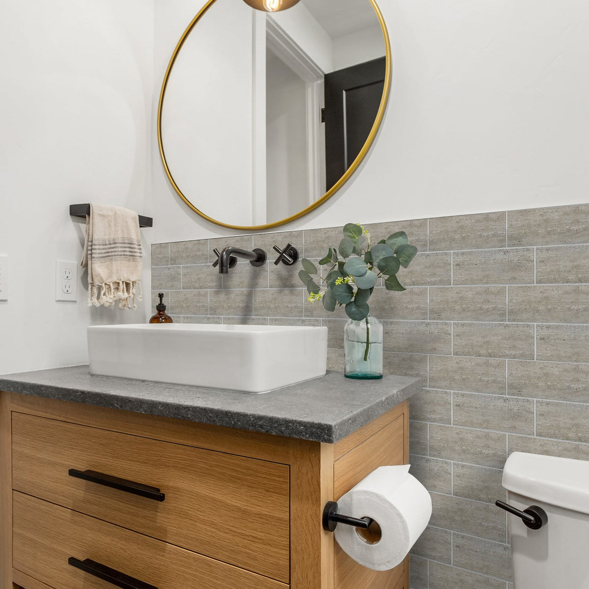 Faux Brick Peel-and-Stick Wall Panels for Kitchen & Bath
