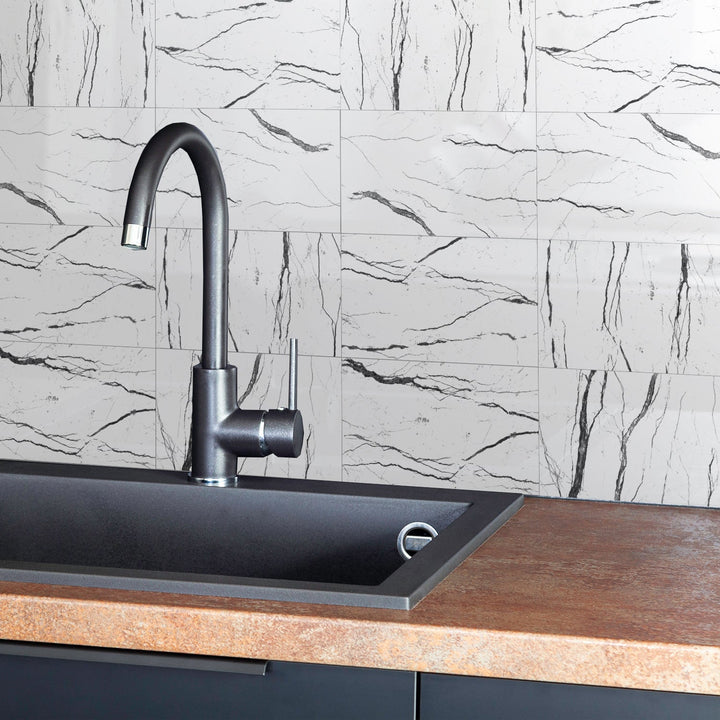 Peel-and-Stick Marble Wall Tiles for Waterproof Style