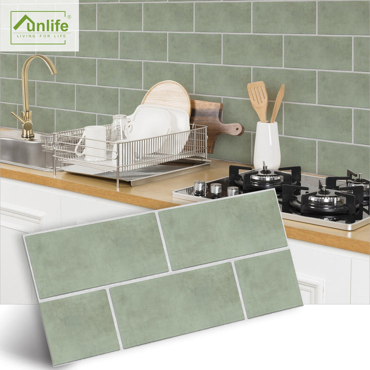 Peel-and-Stick Tile Stickers for Sage-Green Backsplash