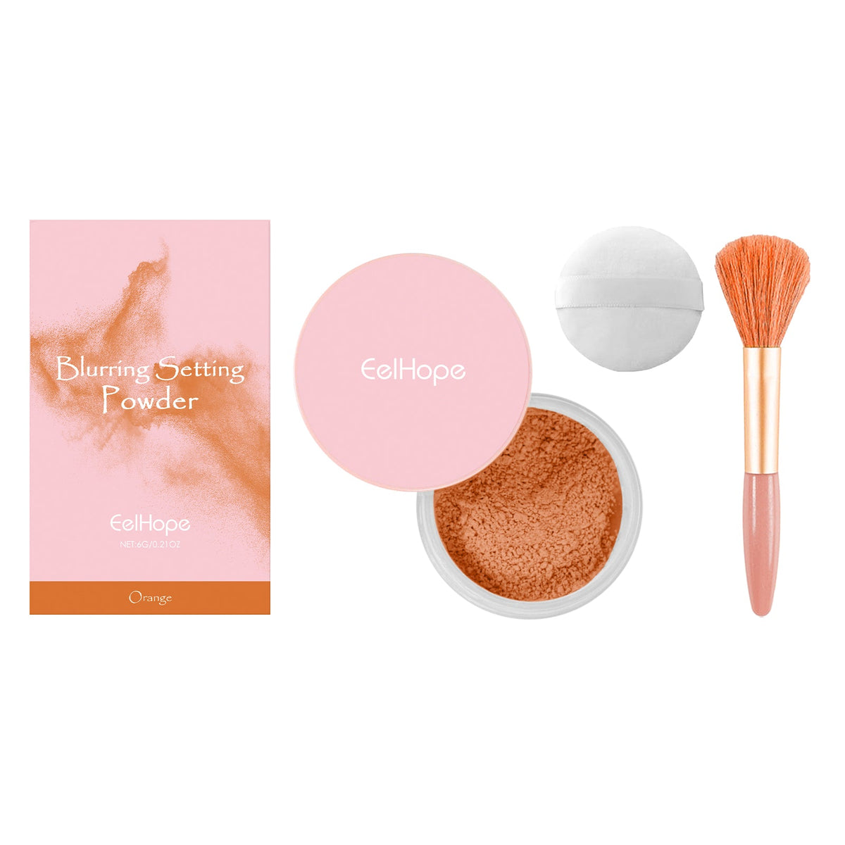 Setting Powder With Brush for Lightweight Blurred Skin