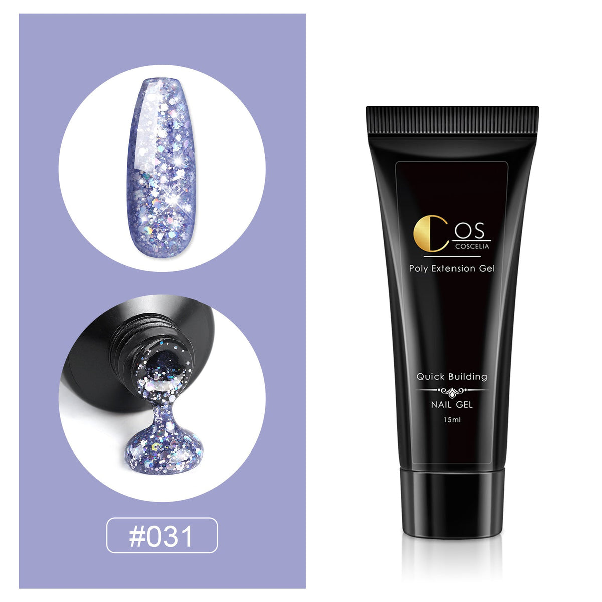Poly Extension Glitter Gel — Salon Nail Extensions at Home