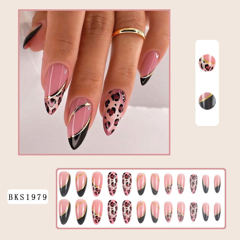 Almond Press-On Nails – Hand-Painted Salon Art in Seconds