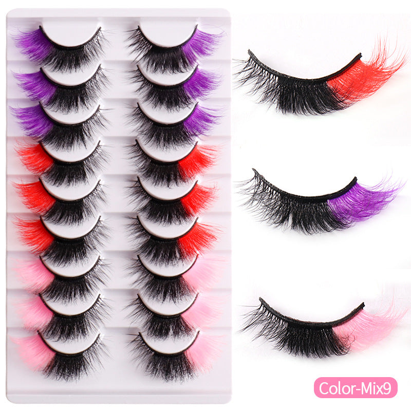 Colorful False Eyelashes for Fluffy Fox-Eye Looks