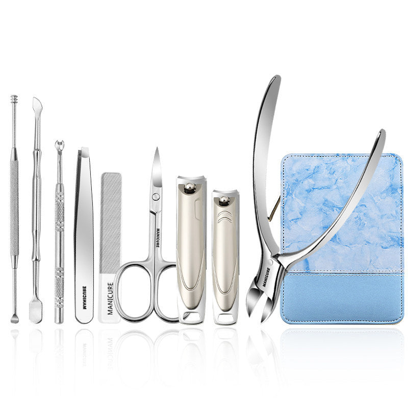 Professional Manicure Set 9-Pc: Anti-Splash Nail Clippers