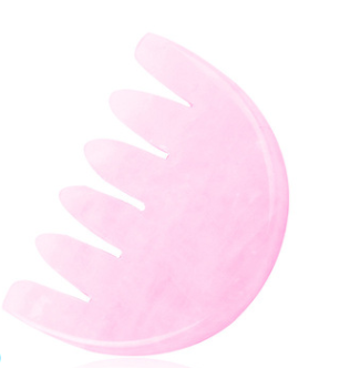 Natural Jade Massager Comb & Rose Quartz Gua Sha Set