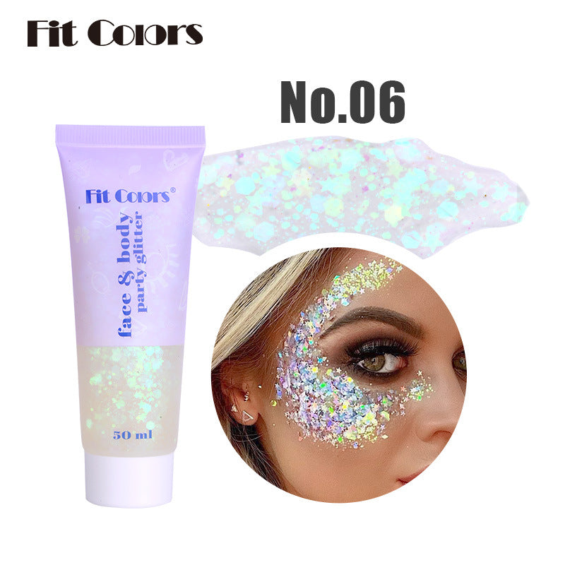 Face & Body Glitter Gel Makeup for Dazzling Sparkle