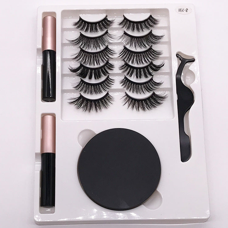 Magnetic False Eyelashes Kit With 8 Reusable Styles