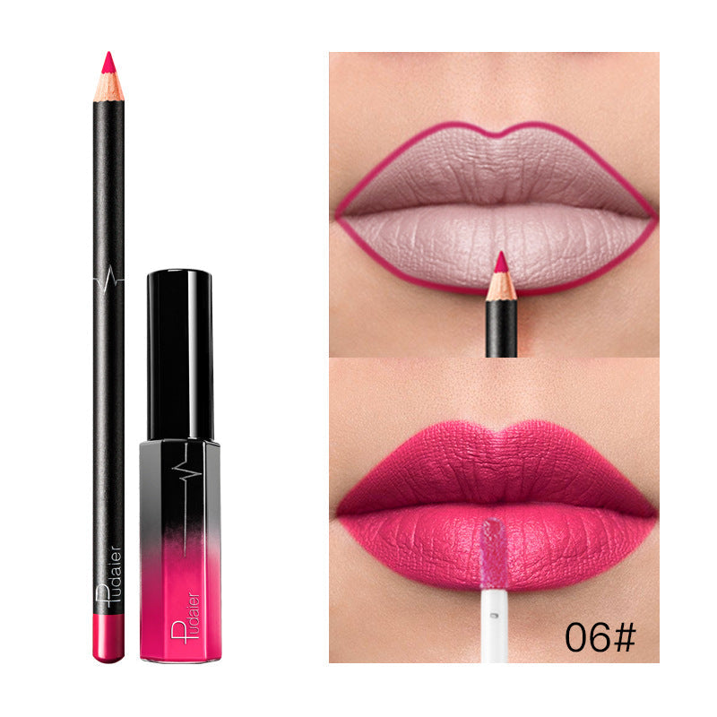 36-Color Matte Lip Gloss Set With Matching Lip Liner