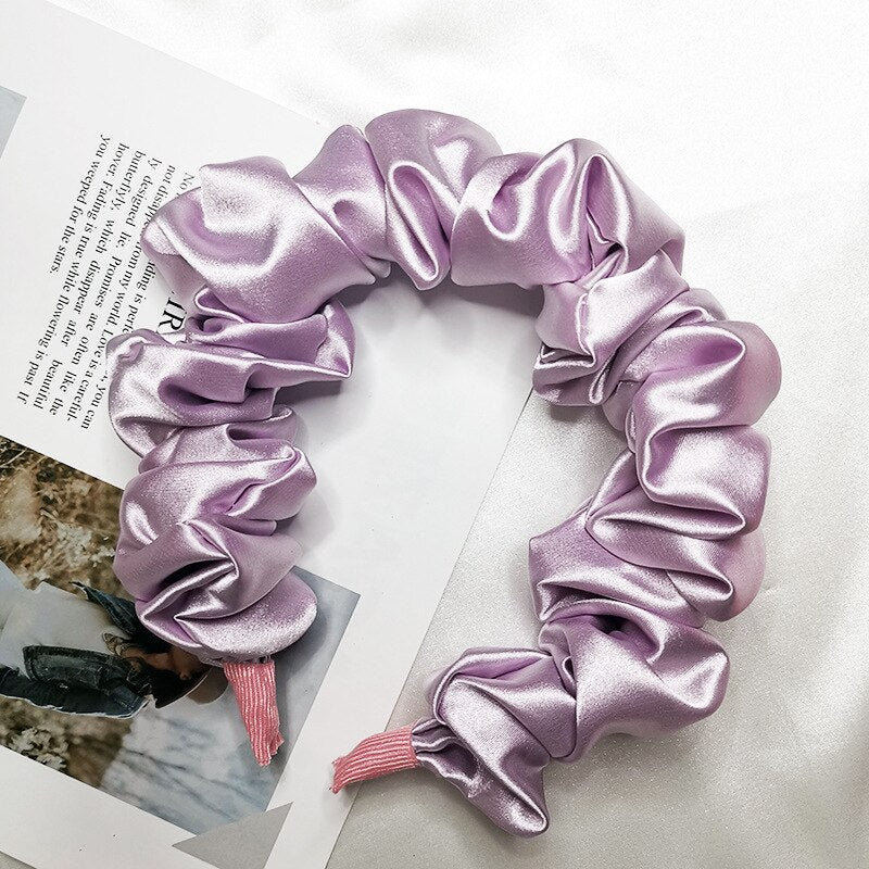 Silk Turban Headband — Voluminous Knot Wrap in Pastel Satin