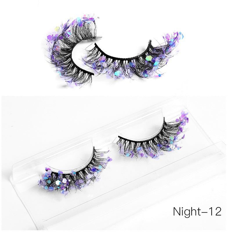 False Eyelashes: 8D Fluffy Colorful Festival Lashes