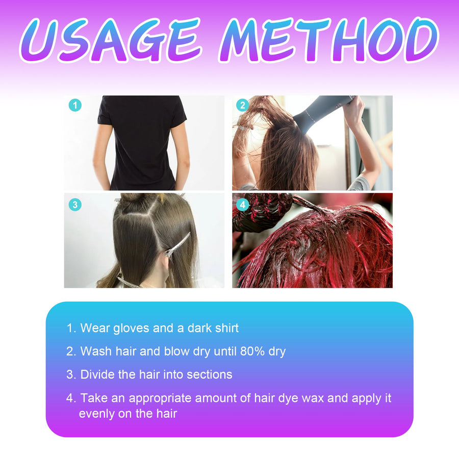 Hair Coloring Wax Cream for Easy Vivid Styling Color