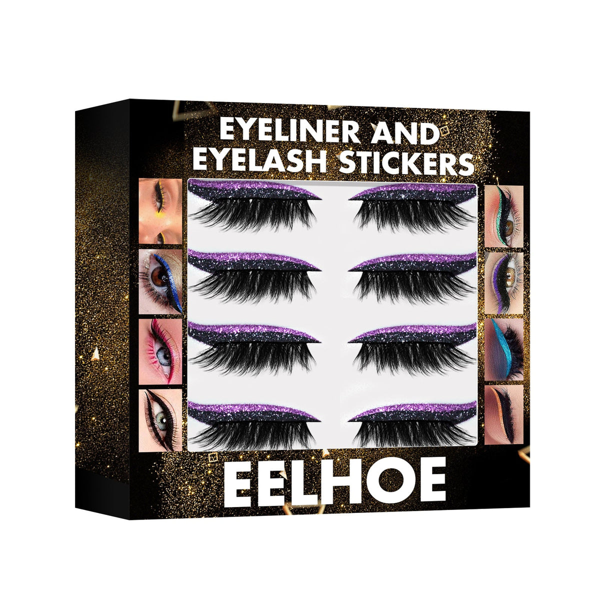 7-Color Self-Adhesive Glitter Eyeliner False Lashes