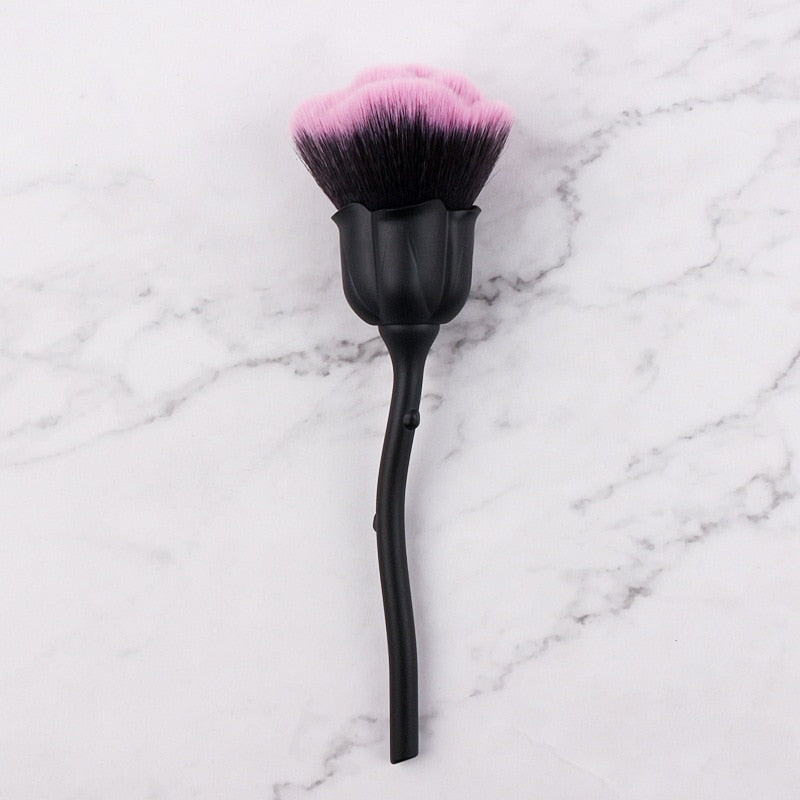 Rose Nail Dust Brush Set — Soft, Fluffy Flower-Shaped Bristles