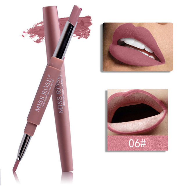 Miss Rose Double-Ended Lip Liner Pencil for Defined Lips