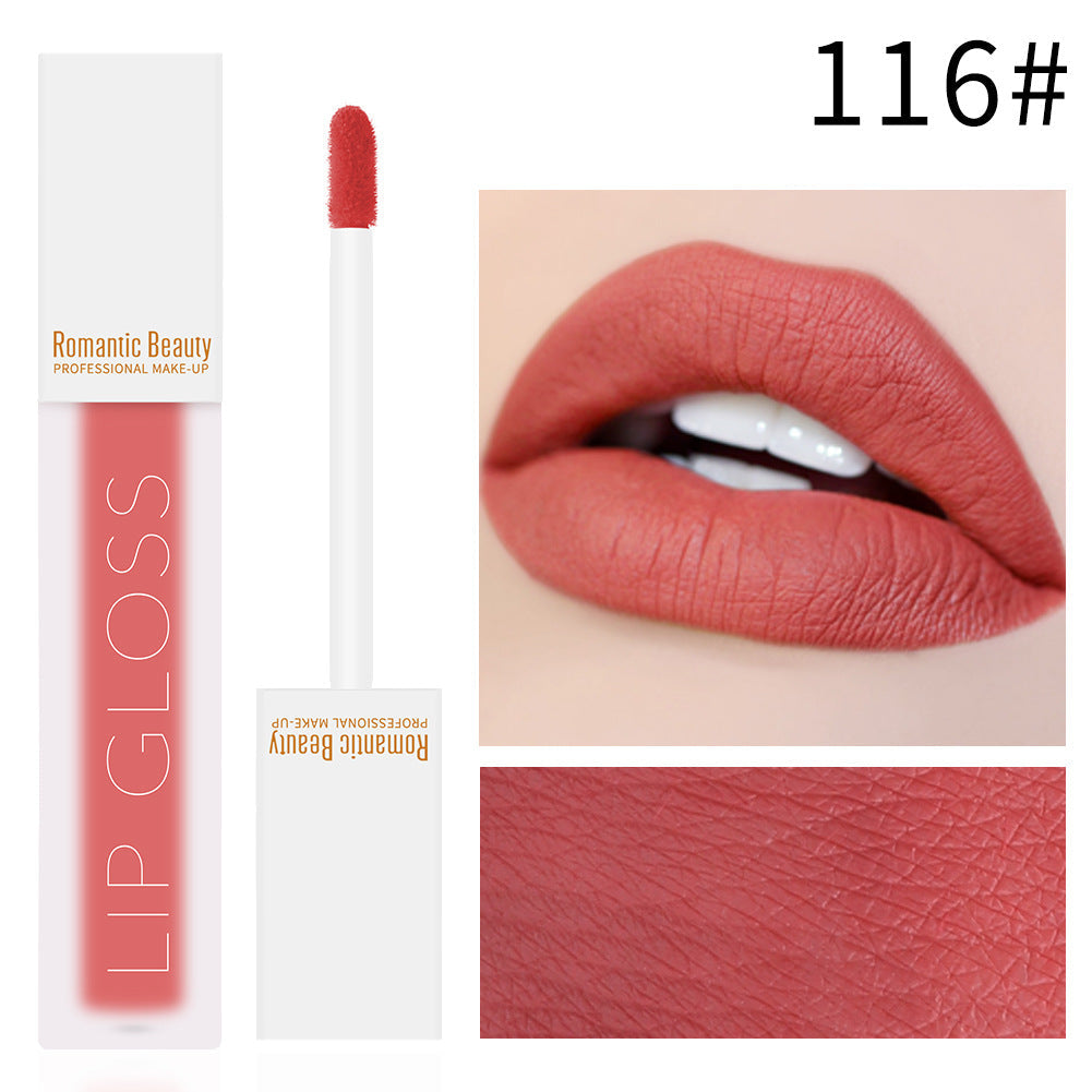 Velvet Matte Lip Gloss Non-Stick Lip Color Rich Pigment