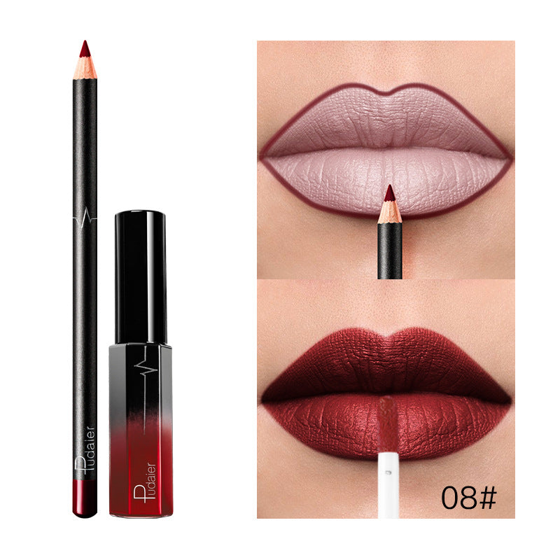 36-Color Matte Lip Gloss Set With Matching Lip Liner