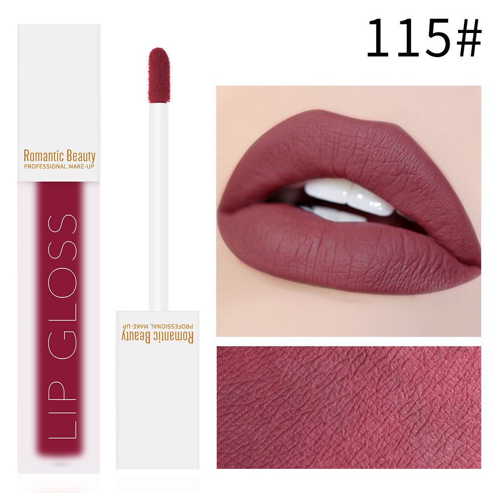 Velvet Matte Lip Gloss Non-Stick Lip Color Rich Pigment