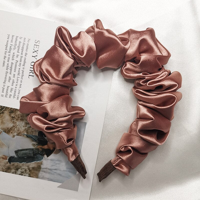 Silk Turban Headband — Voluminous Knot Wrap in Pastel Satin