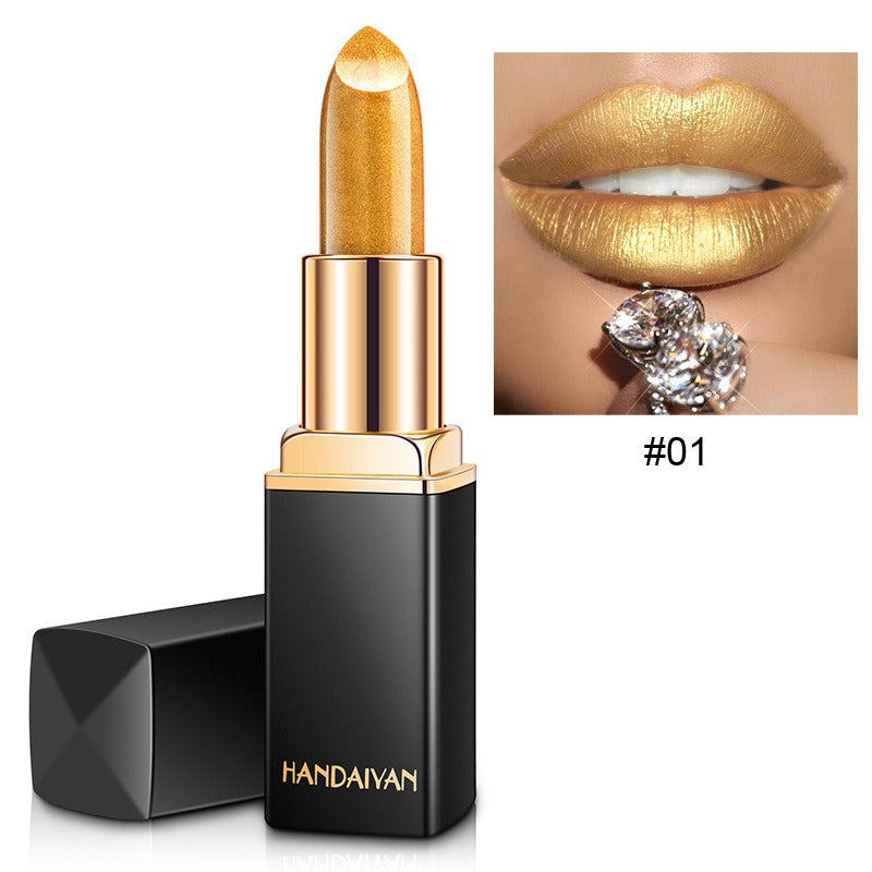 Metallic Lipstick with Pearlescent Color-Shifting Shine