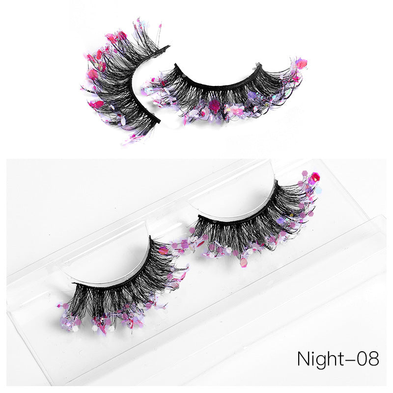 False Eyelashes: 8D Fluffy Colorful Festival Lashes