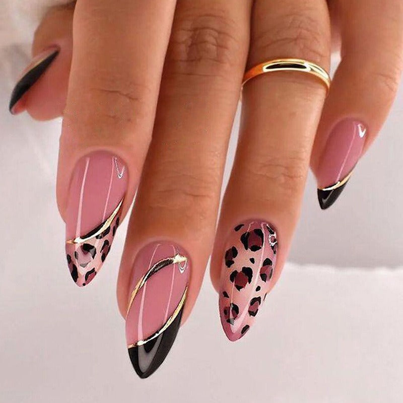 Almond Press-On Nails – Hand-Painted Salon Art in Seconds