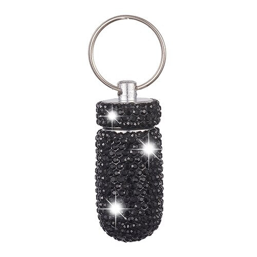 Rhinestone Pill Box Keychain — Glamorous On‑the‑Go