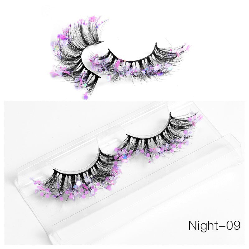 False Eyelashes: 8D Fluffy Colorful Festival Lashes