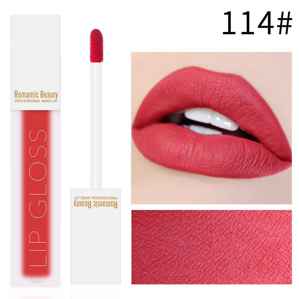 Velvet Matte Lip Gloss Non-Stick Lip Color Rich Pigment