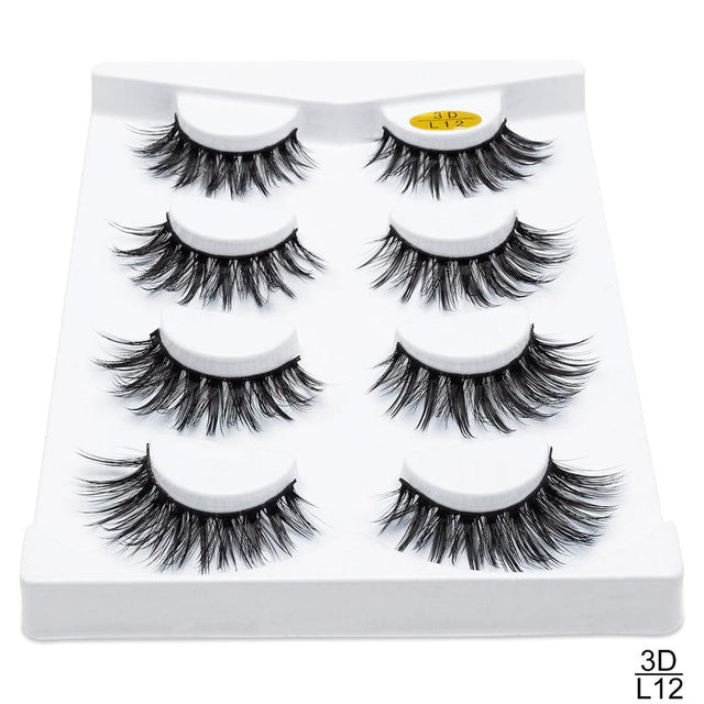 3D Mink False Eyelashes — Dramatic Volume & Thickness, 5 Pairs
