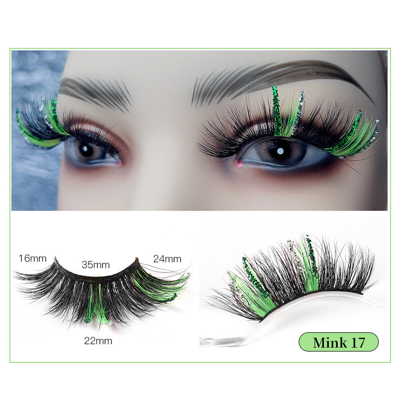 Pink Sequin Mink Lashes 25mm Dramatic Christmas Eyes