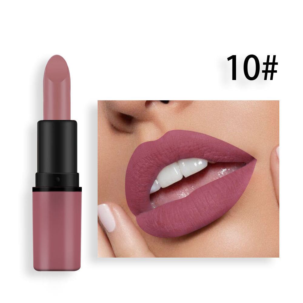 Matte Lipstick 12-Color Collection for Nude to Red Looks
