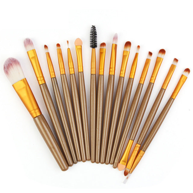 15-Piece Makeup Brush Set for Smooth, Precise Looks