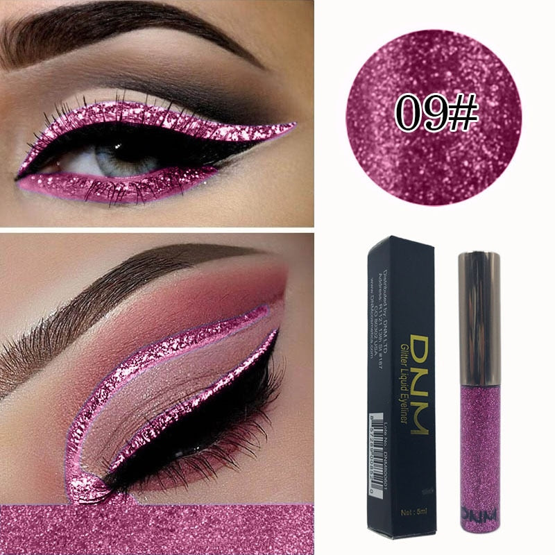 Metallic Liquid Eyeliner for Sparkling 16-Color Looks