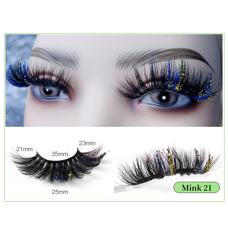 Pink Sequin Mink Lashes 25mm Dramatic Christmas Eyes
