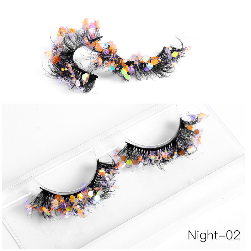False Eyelashes: 8D Fluffy Colorful Festival Lashes