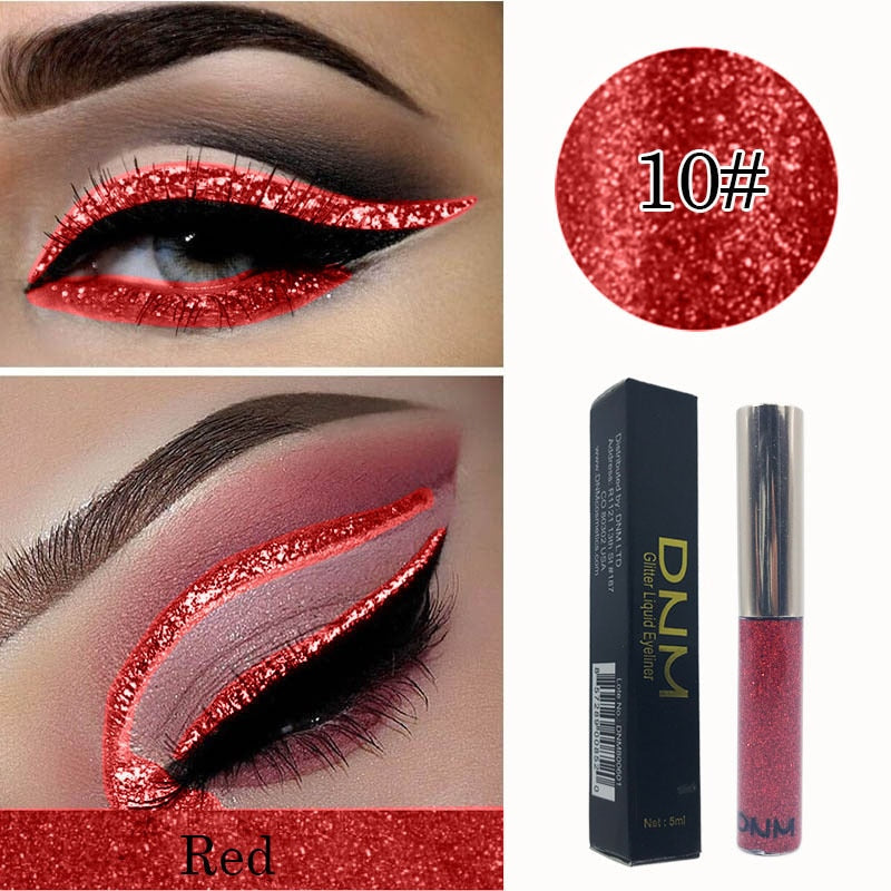 Metallic Liquid Eyeliner for Sparkling 16-Color Looks