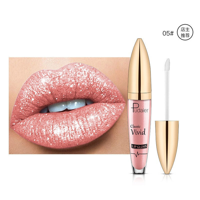 Lip Gloss — Diamond Glitter, Vivid High-Shine Color