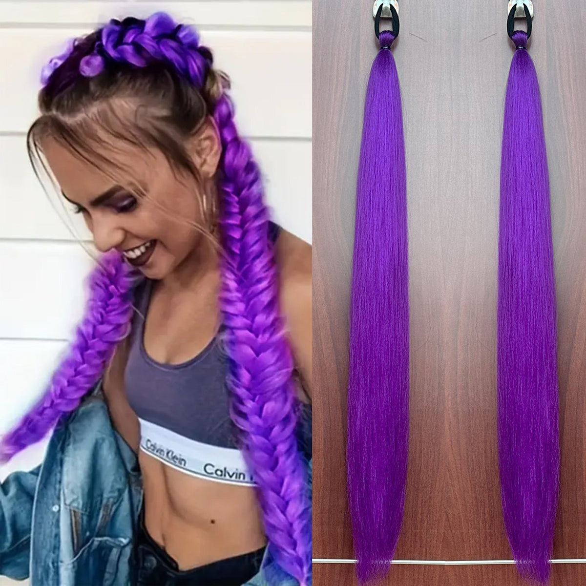 Colorful Ponytail Hair Extensions — Instant Braid Makeover