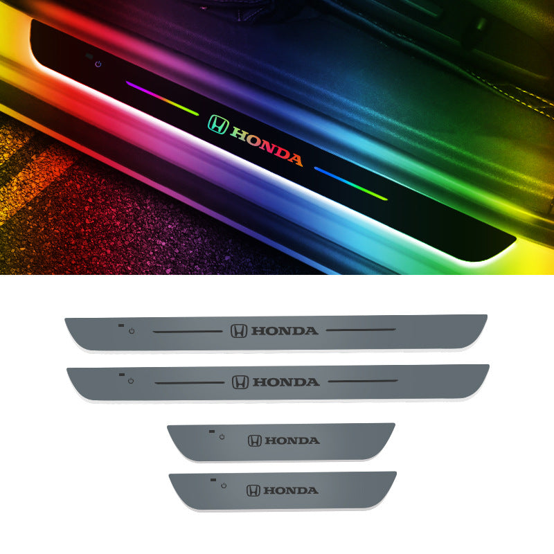 LED Door Sill Scuff Plates — Customizable RGB Neon Lighting