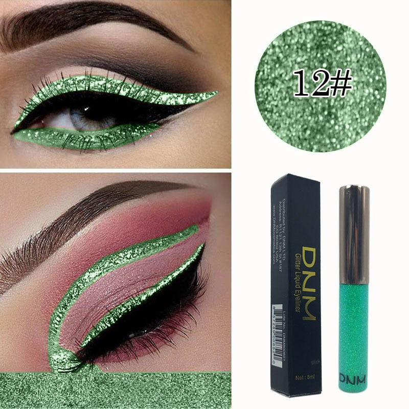 Metallic Liquid Eyeliner for Sparkling 16-Color Looks