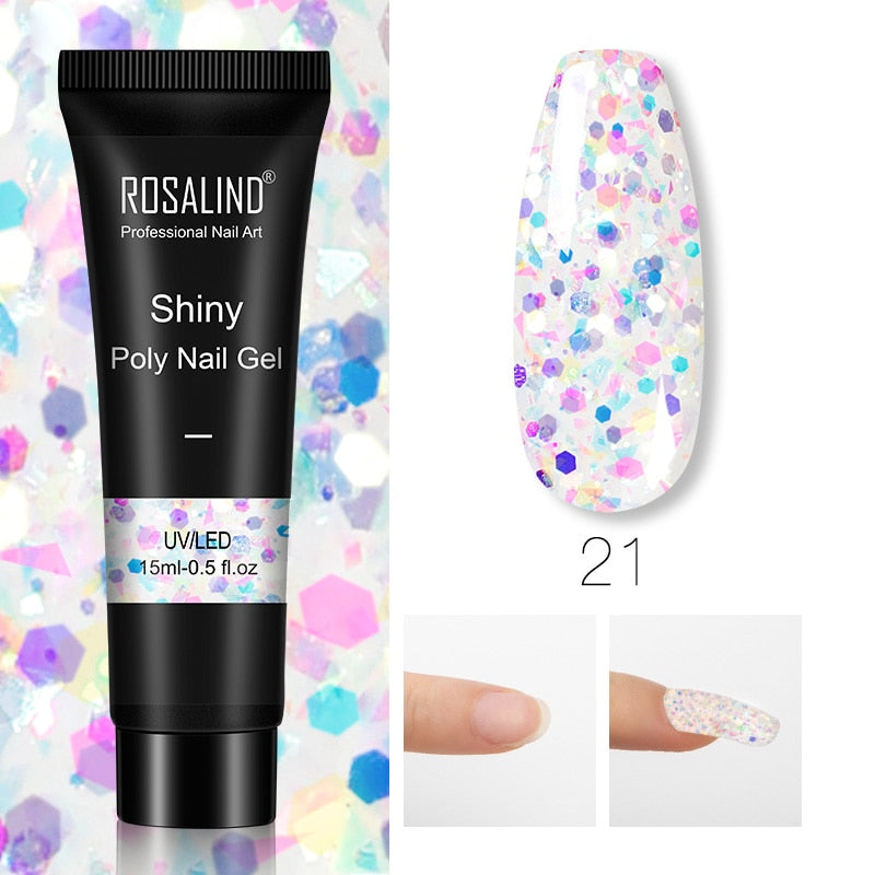 Glitter Poly Nail Gel Extensions for Salon-Style Sparkle