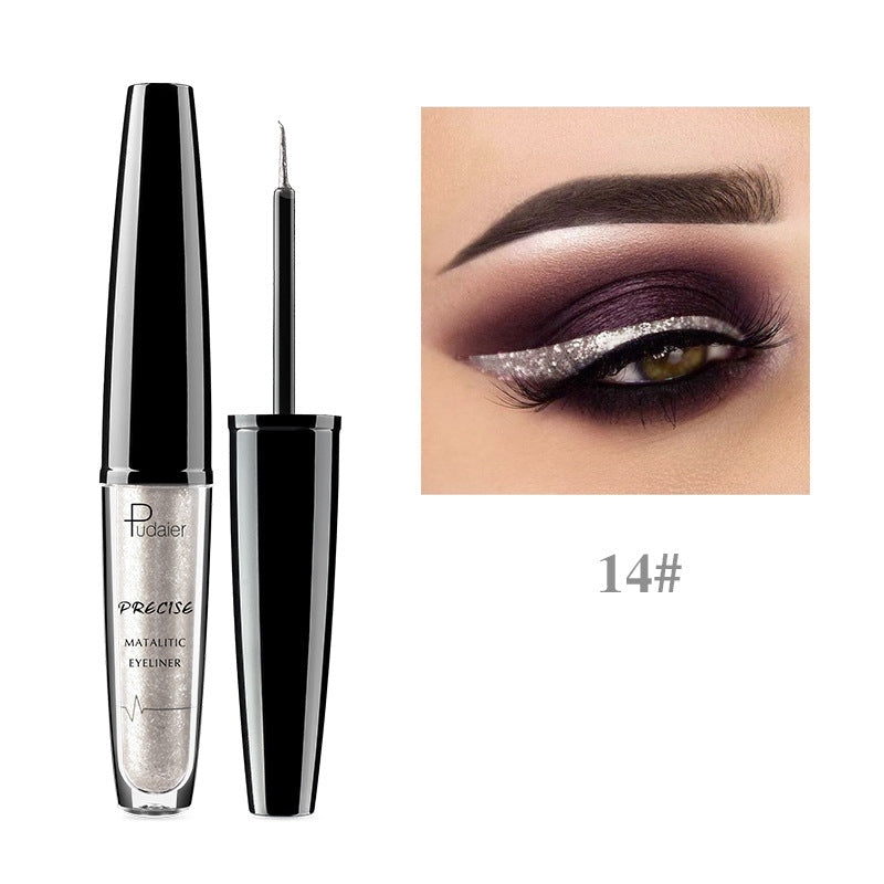 Metallic Liquid Eyeliner for Reflective Glitter Looks