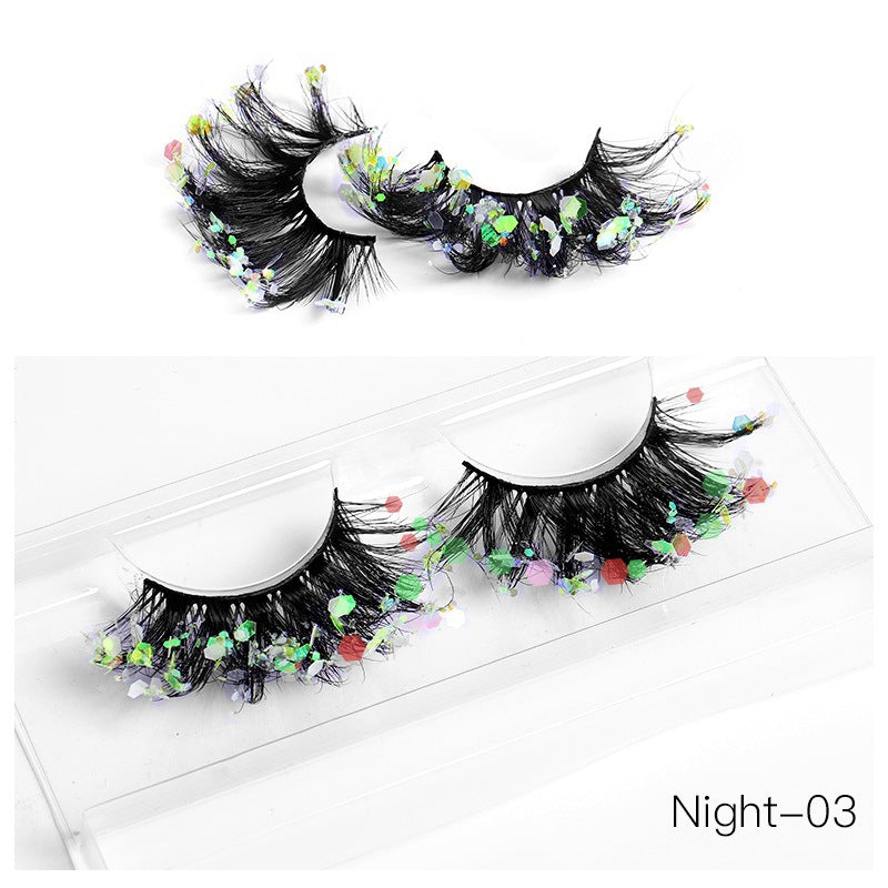 False Eyelashes: 8D Fluffy Colorful Festival Lashes