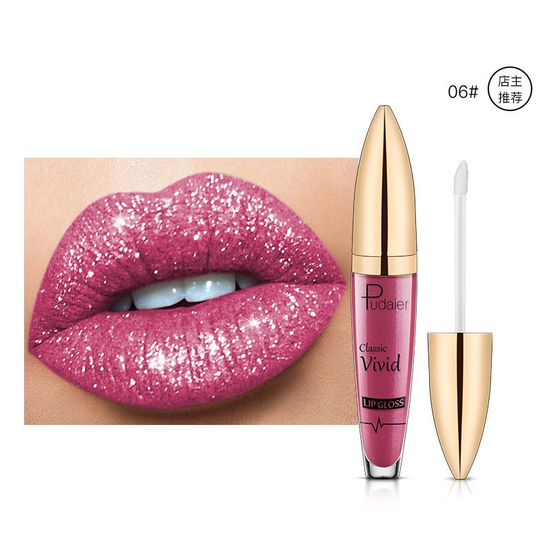 Lip Gloss — Diamond Glitter, Vivid High-Shine Color